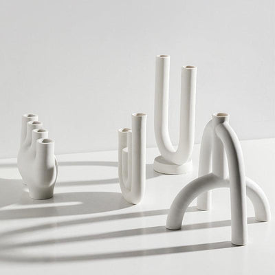 Clay White Creative Candle Holder