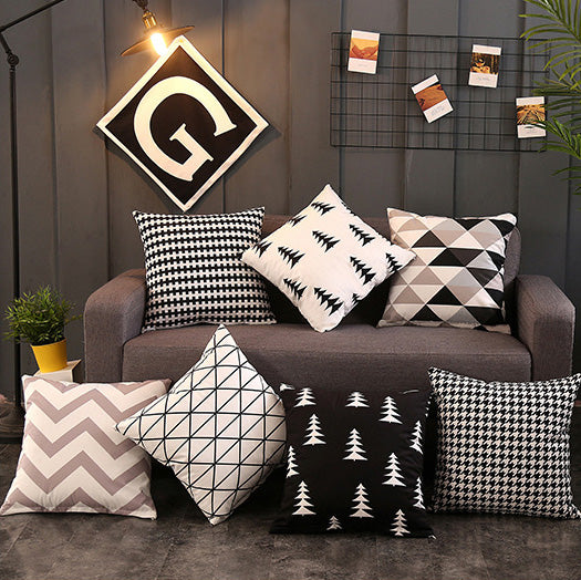 Geometric abstract decorative throw pillow cushion covers