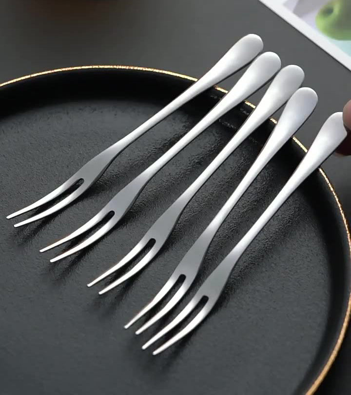 5 Piece Stainless Steel Fruit Fork Set