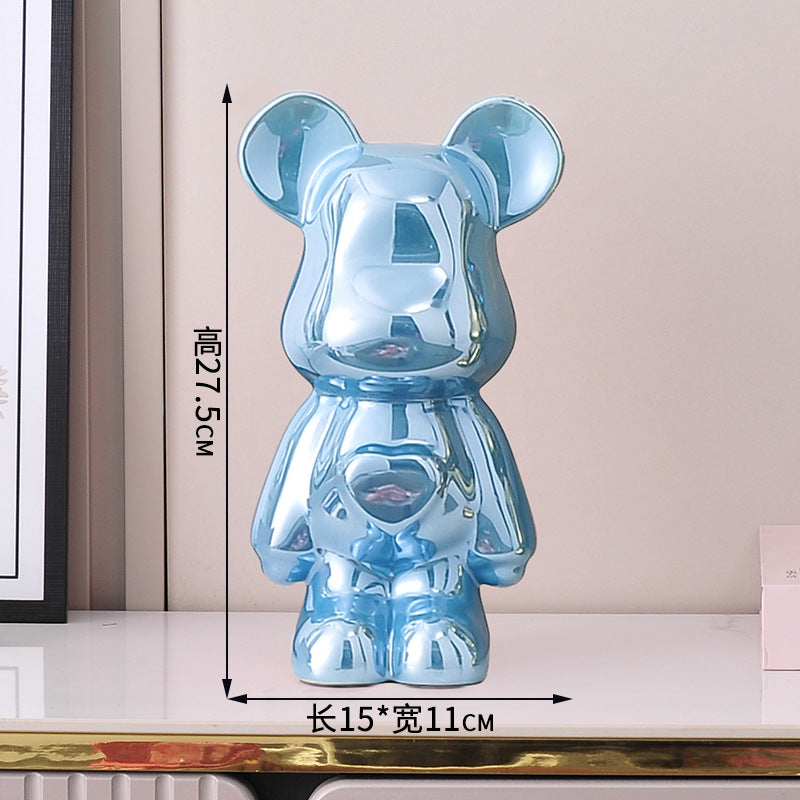 Ceramic Heart Bear with Coin Slot Only, 27.5 cm