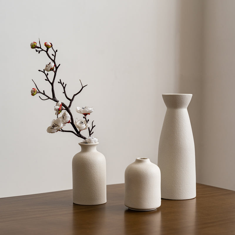 3-Piece Ceramic Vase Set – Modern Home Decor for Living Room & Shelf