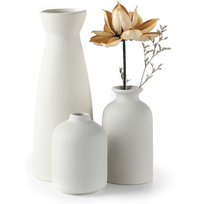 3-Piece Ceramic Vase Set – Modern Home Decor for Living Room & Shelf