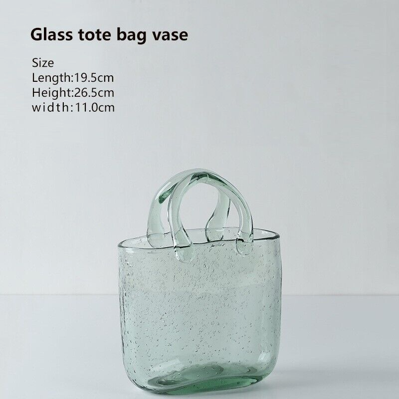 Modern Art Décor Glass Tote Bag Vase