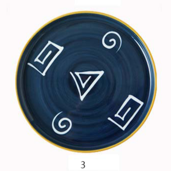 10 Inch Patterned Ceramic Plate in Navy