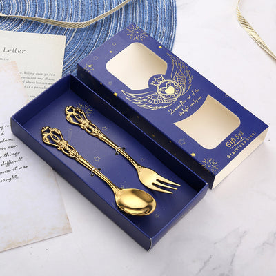 Hollow Carved Dessert Spoon Set