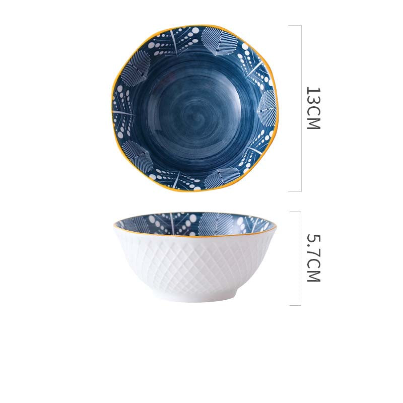 5 Inch Stylish Japanese Ceramic Octagon Bowl