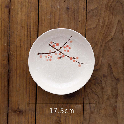 7 Inch Japanese Cherry Blossom Ceramic Plate