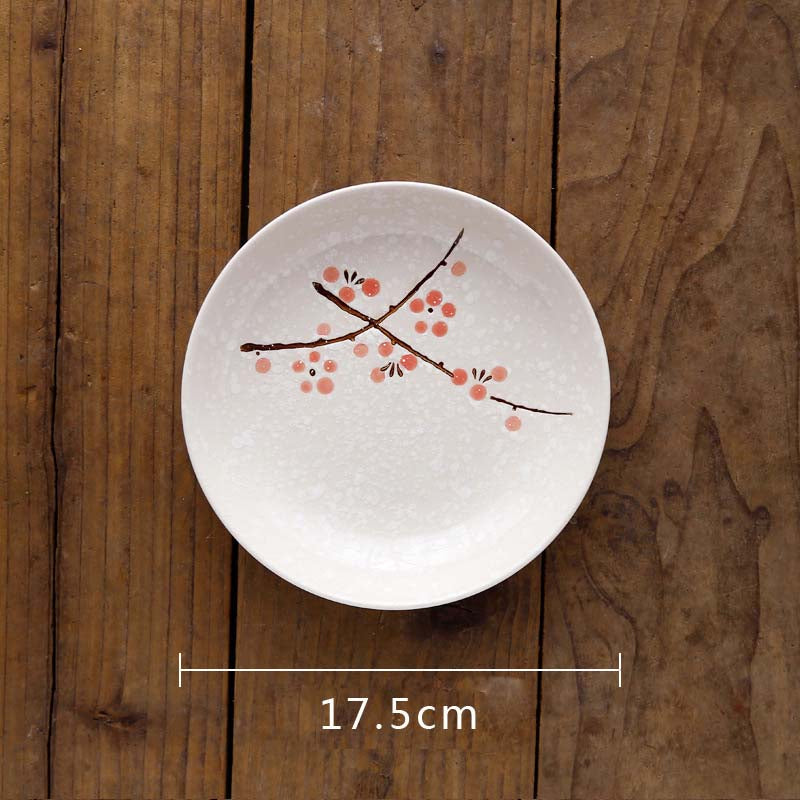 7 Inch Japanese Cherry Blossom Ceramic Plate