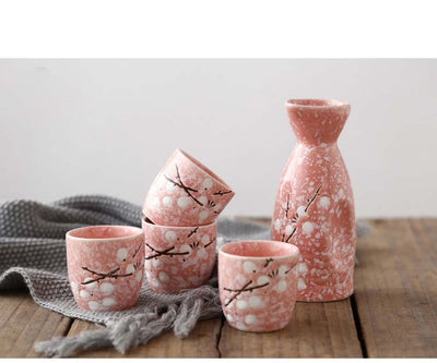 Japanese Cherry Blossom Traditional Sake Drinkware with Gift Box