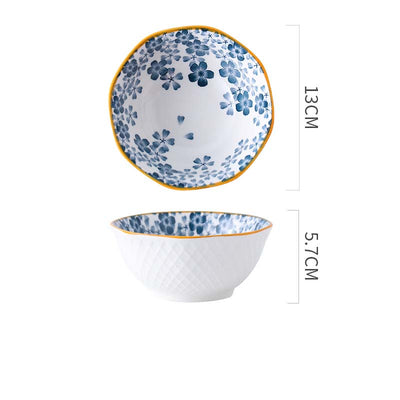 5 Inch Stylish Japanese Ceramic Octagon Bowl