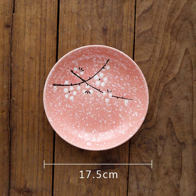 7 Inch Japanese Cherry Blossom Ceramic Plate