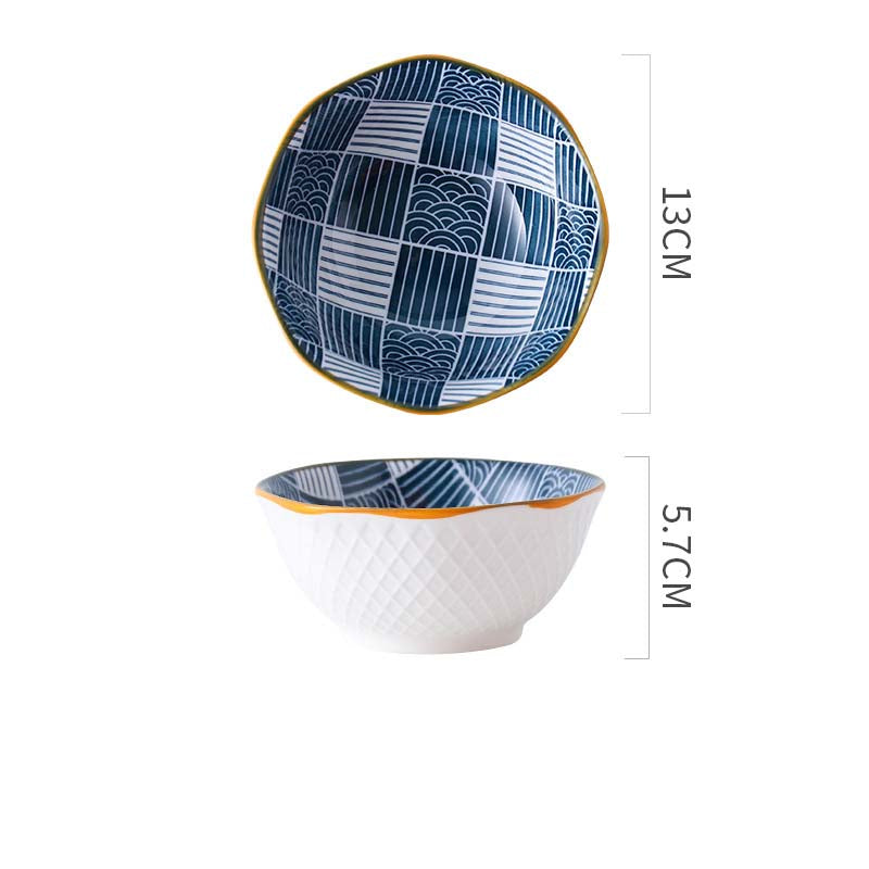 5 Inch Stylish Japanese Ceramic Octagon Bowl