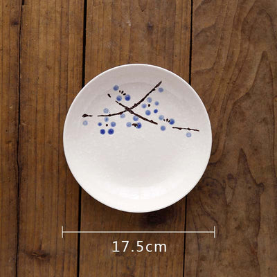 7 Inch Japanese Cherry Blossom Ceramic Plate