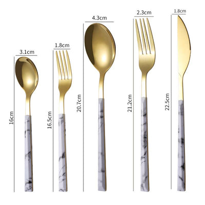 5 Piece Marble Cutlery Set