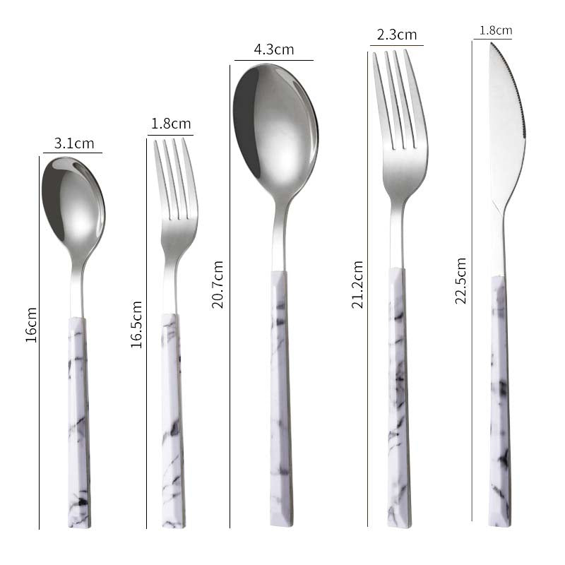 5 Piece Marble Cutlery Set