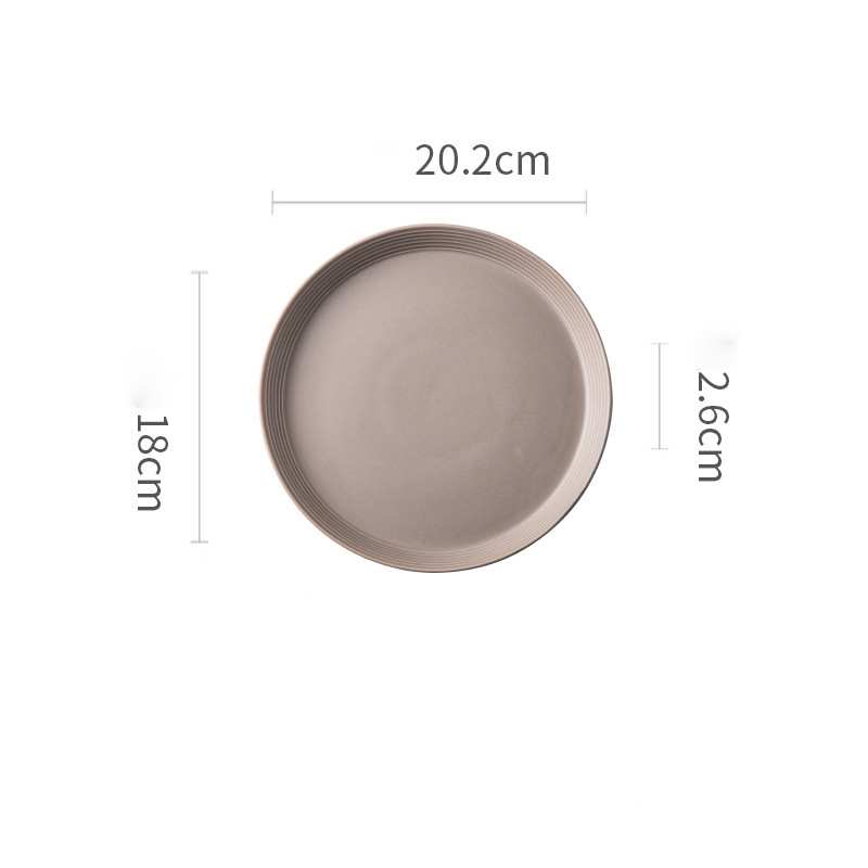 8 Inch Simplistic Ceramic Dinner Plate