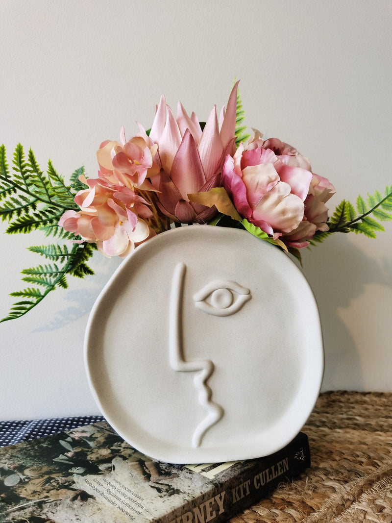 Modern Art abstract face home decor vase