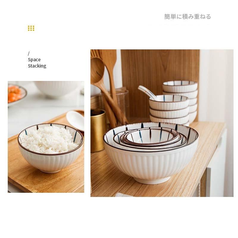 Striped Rim Design Modern Ceramic Tableware, Stylish Japanese Design Pattern