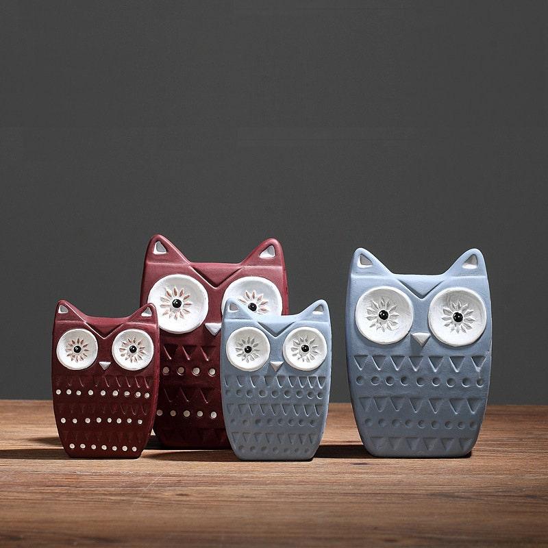 The Ceramic Owl Ornament Home Ceramic Owl Sculpture Home Decor