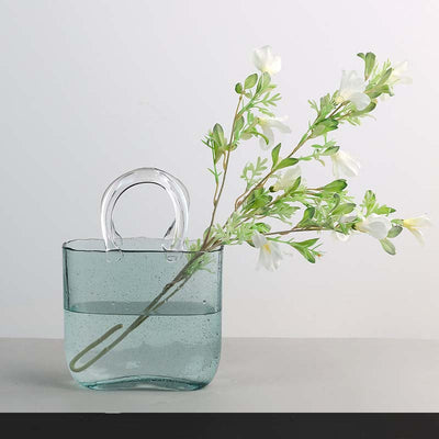 Modern Art Décor Glass Tote Bag Vase