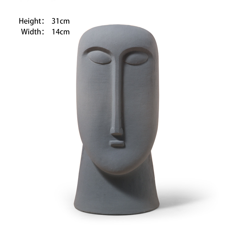 Abstract Face Ceramic Vase, Modern Minimalist Vase