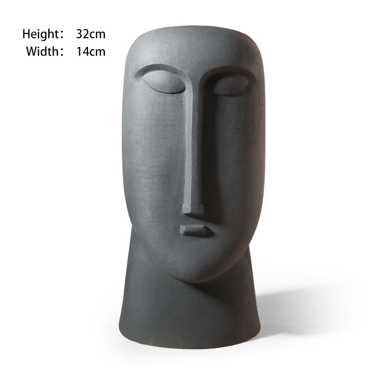 Abstract Face Ceramic Vase, Modern Minimalist Vase