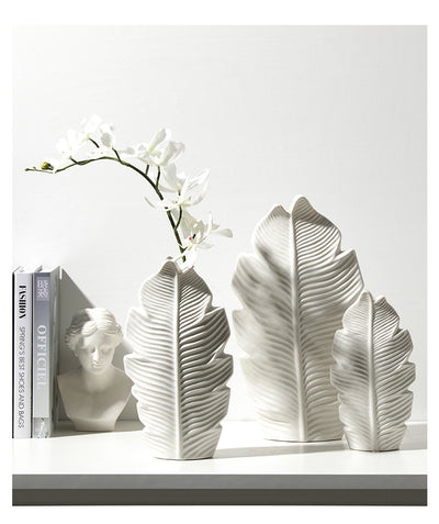 Nordic Ceramic Leaf Vase Home Decor